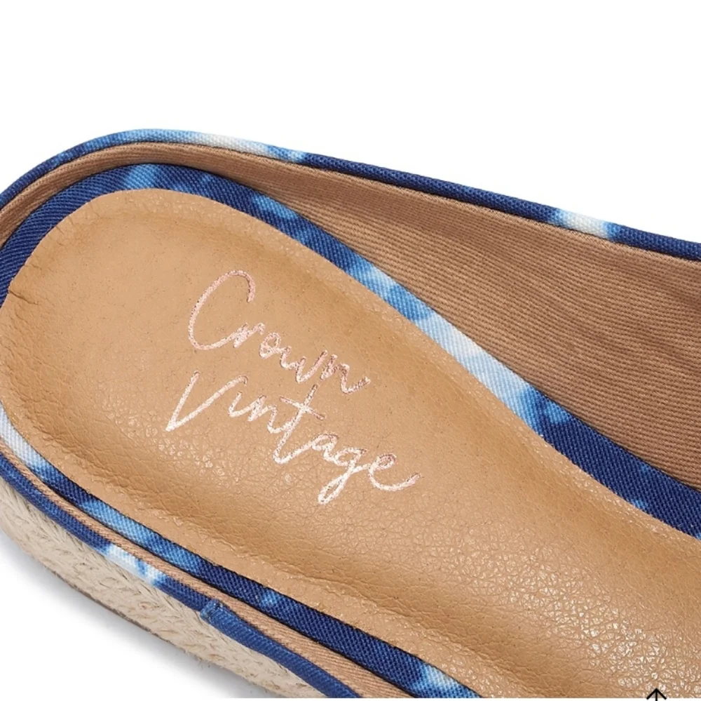 👣CROWN VINTAGE💛 Lonari Espadrille Wedge Mules